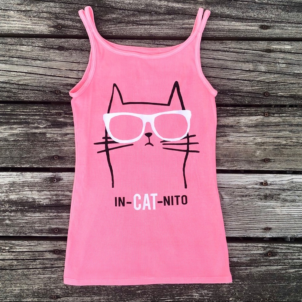 Girls Cat Tank Top - EUC